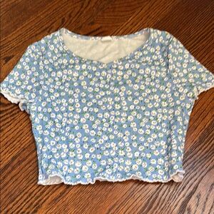 Floral Blue Crop Top